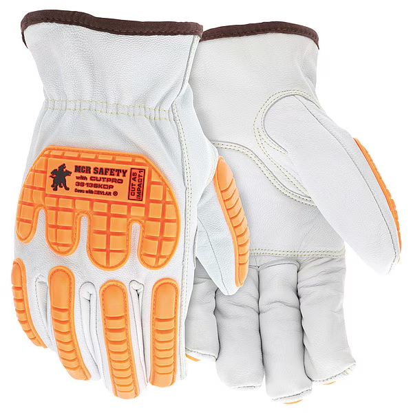Leather Gloves, Cut Level A5 , L 12 PK